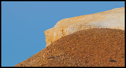 Ochre hills at dusk